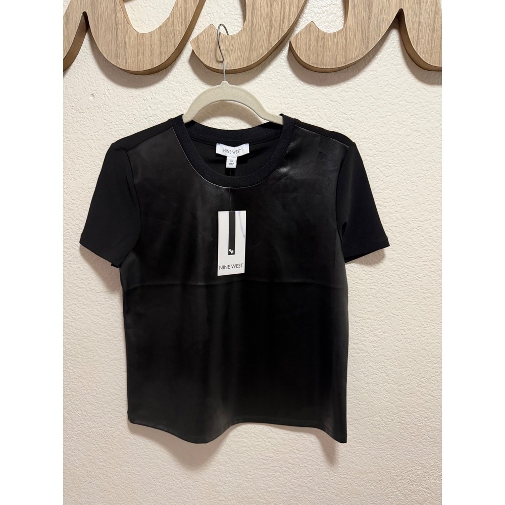 NINE WEST Black Top Blouse Size XS